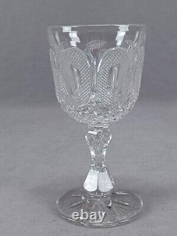ABP Signed Hawkes Buckle Pattern Cut Glass 5 1/2 Inch Wine Glass C. 1910-20