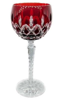 AJKA Arabella Set of 4 Multicolored Vintage Hock Wine Crystal Goblets MINT