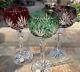AJKA Caroline Crystal Wine Glasses, Color Cut to Clear Wine Glasses Set Of 3