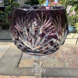 AJKA Caroline Crystal Wine Glasses, Color Cut to Clear Wine Glasses Set Of 3