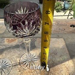 AJKA Caroline Crystal Wine Glasses, Color Cut to Clear Wine Glasses Set Of 3