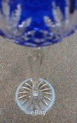 AJKA Cut to Clear Colored Crystal Hock Vtg Wine Goblet Glasses Marsala Set of 3