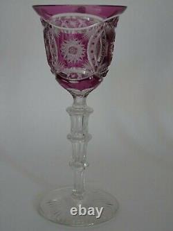 AMAZING VINTAGE WINE EUROPEAN GLASS CRYSTAL AMETHYSTE COLOR height 81/2