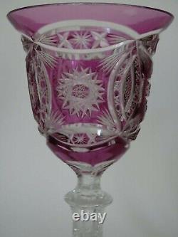 AMAZING VINTAGE WINE EUROPEAN GLASS CRYSTAL AMETHYSTE COLOR height 81/2