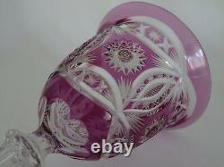 AMAZING VINTAGE WINE EUROPEAN GLASS CRYSTAL AMETHYSTE COLOR height 81/2