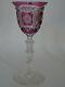 AMAZING VINTAGE WINE GLASS CRYSTAL AMETHYSTE COLOR height 81/2