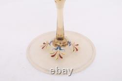 ANTIQUE Moser Salviati Canine & Foliate Wine Glass Enameled Venetian Murano VTG