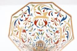 ANTIQUE Moser Salviati Canine & Foliate Wine Glass Enameled Venetian Murano VTG