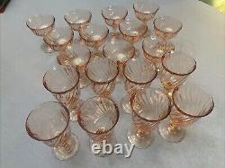 ARCOROC Luminarc Rosaline Stemware Sherbet/Wine Pink Paris 19 Piece