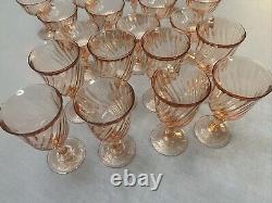 ARCOROC Luminarc Rosaline Stemware Sherbet/Wine Pink Paris 19 Piece