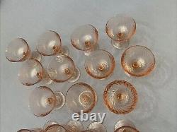 ARCOROC Luminarc Rosaline Stemware Sherbet/Wine Pink Paris 19 Piece