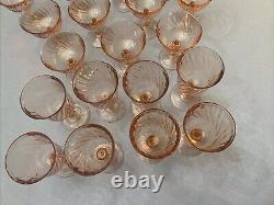 ARCOROC Luminarc Rosaline Stemware Sherbet/Wine Pink Paris 19 Piece