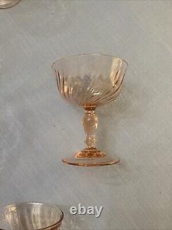 ARCOROC Luminarc Rosaline Stemware Sherbet/Wine Pink Paris 19 Piece