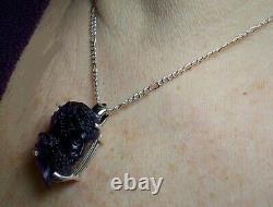 A 1910 Amethyst Bacchus Cameo Large Male Wine God Leaves Grapes in Hair Necklace