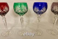 Ajka Caroline Vintage Crystal Hock Wine Glasses New In Box (Set of 4)