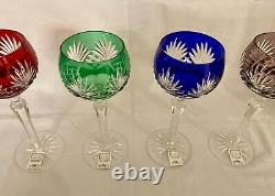 Ajka Caroline Vintage Crystal Hock Wine Glasses New In Box (Set of 4)