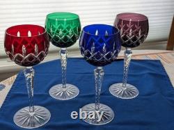 Ajka Crystal Arabella Stemmed Wine Glasses Vintage Set Of Four