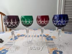 Ajka Crystal Arabella Stemmed Wine Glasses Vintage Set Of Four
