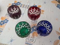 Ajka Crystal Arabella Stemmed Wine Glasses Vintage Set Of Four