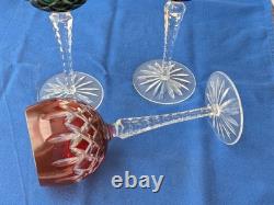 Ajka Crystal Arabella Stemmed Wine Glasses Vintage Set Of Four