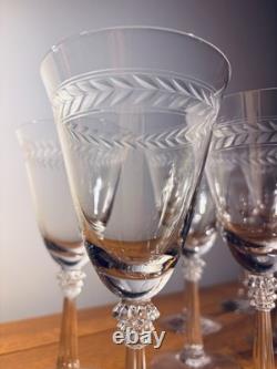 All 7! Vintage Fostoria Laurel Crystal Water/ Wine Glasses in the #6017 pattern