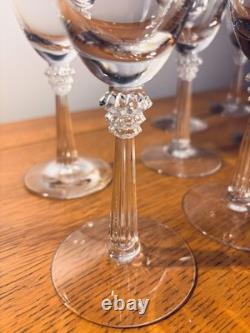 All 7! Vintage Fostoria Laurel Crystal Water/ Wine Glasses in the #6017 pattern