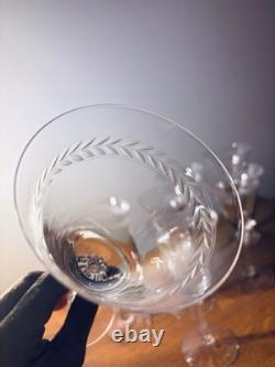 All 7! Vintage Fostoria Laurel Crystal Water/ Wine Glasses in the #6017 pattern