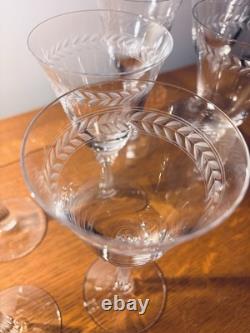 All 7! Vintage Fostoria Laurel Crystal Water/ Wine Glasses in the #6017 pattern