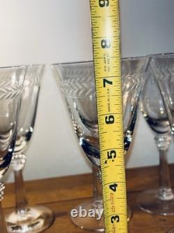 All 7! Vintage Fostoria Laurel Crystal Water/ Wine Glasses in the #6017 pattern