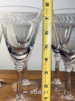 All 7! Vintage Fostoria Laurel Crystal Water/ Wine Glasses in the #6017 pattern