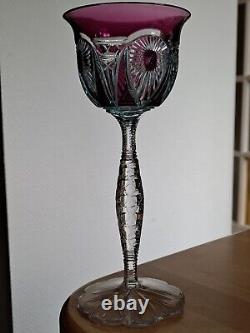 Amazing Vintage Roemer Wine Crystal Baccarat Or Vsl 2 Colors Amethyste Blue