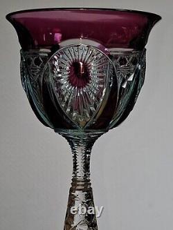 Amazing Vintage Roemer Wine Crystal Baccarat Or Vsl 2 Colors Amethyste Blue
