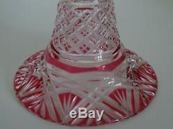 Amazing Vintage Wine Glass Crystal Val Saint Lambert Red Cranberry 8,66