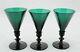 Antique 18th C. White Wine Glass, ca. 1790, petrol / blue green crystal