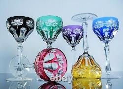 Antique 6 Glasses Cups Wine Martini Crystal Colour Size st. Louis