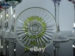 Antique 6 Glasses Wine Crystal Colour Size Niépce ST LOUIS Signed