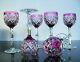 Antique 6 Glasses Wine Crystal Colour Size st. Louis Signed