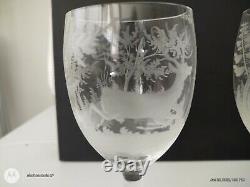 Antique Bohemian/czech Republic Hand Etched Wine Goblets