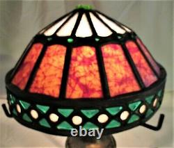 Antique Bradley Hubbard Bacchus Wine Man Jeweled Art Glass Lamp Sconce Light B&h