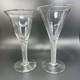 Antique Clear Hand Blown Air Twist Wine Glass Goblet Glasses Cups Set 2 Flutes