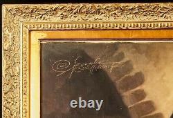 Antique Dutch painting oil signed Franke Suffoldos A welcomed glass of wine