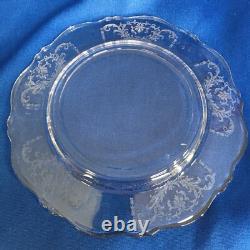 Antique Etched Crystal Wine Sherry Sherbet Water Glasses Stemware Small Plates