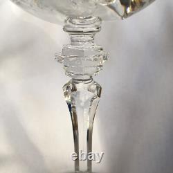 Antique Etched Crystal Wine Sherry Sherbet Water Glasses Stemware Small Plates