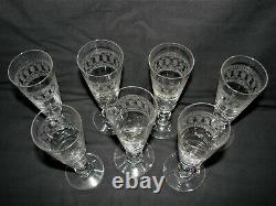 Antique Flute To Wine Of Champagne X 7 Glass Cup Antique French
