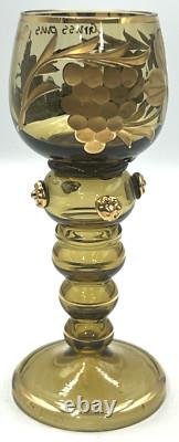 Antique German Roemer Cochem Mosel Hock Wine Goblet Gold Gilded Prunts Bingen Rh