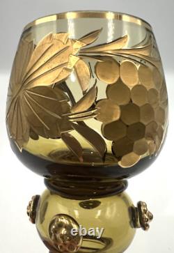 Antique German Roemer Cochem Mosel Hock Wine Goblet Gold Gilded Prunts Bingen Rh