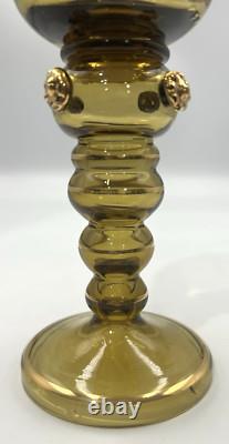 Antique German Roemer Cochem Mosel Hock Wine Goblet Gold Gilded Prunts Bingen Rh