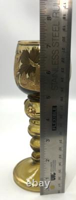 Antique German Roemer Cochem Mosel Hock Wine Goblet Gold Gilded Prunts Bingen Rh