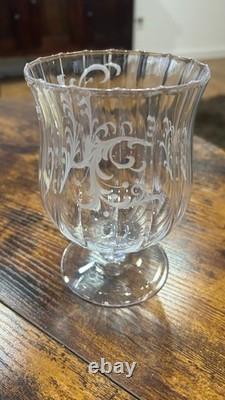 Antique J & L Lobmeyr Engraved Crystal Signed