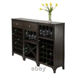 Antique Liquer Cabinet Wine Glasses Rack Locker Bottle Storage Holder Wooden Bar